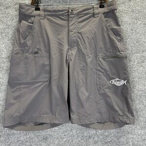 Palmyth Shorts Mens Large Gray Fishing Quick Dry Nylon Zip Cargo Pockets